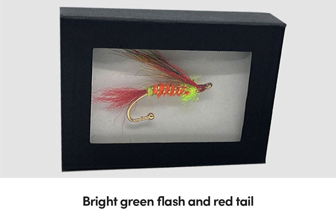 Bright green flash and red tail